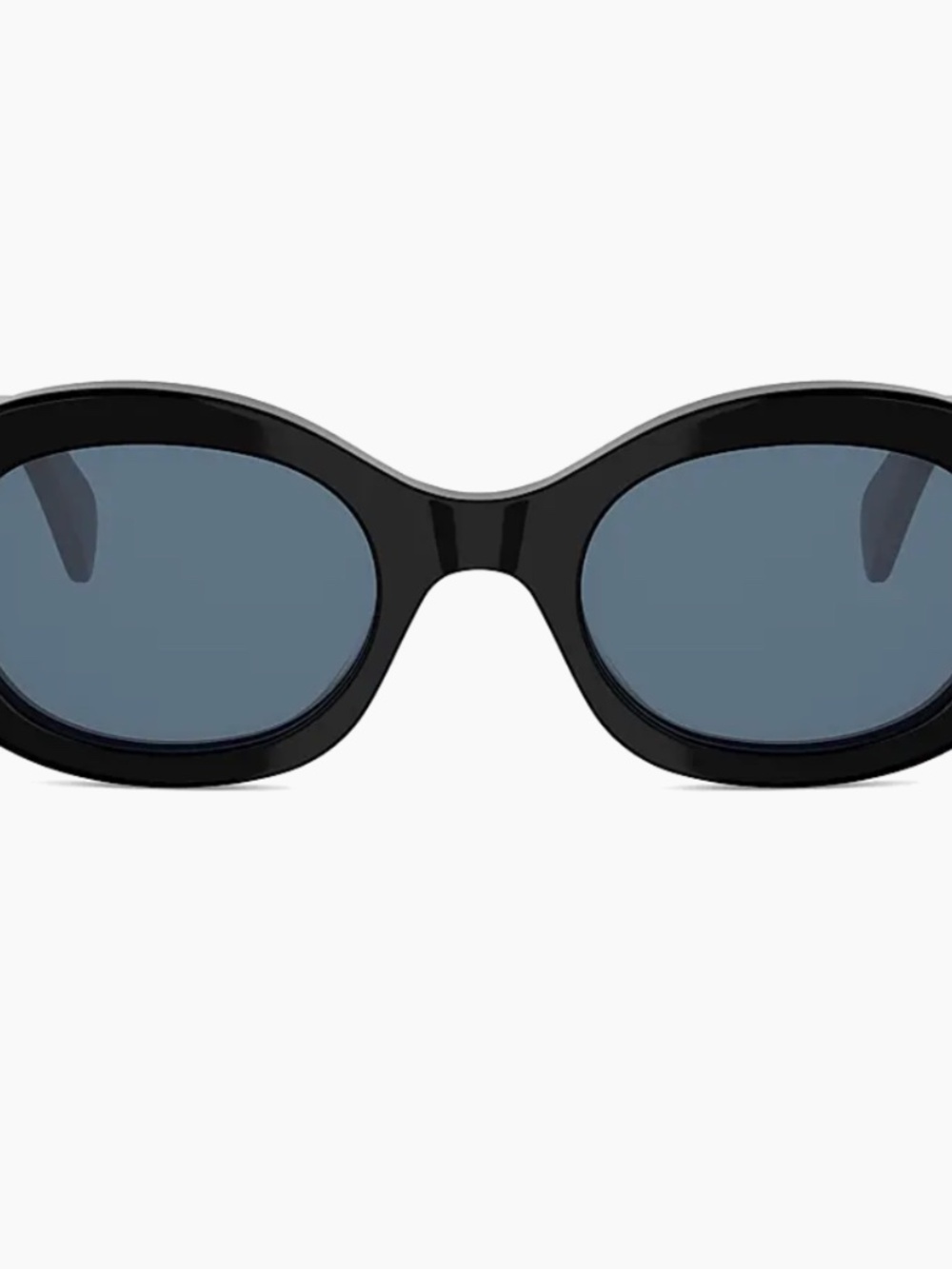 CELINE - Triomphe 52mm Oval Sunglasses - Shiny Black Blue - Picture 2 of 14